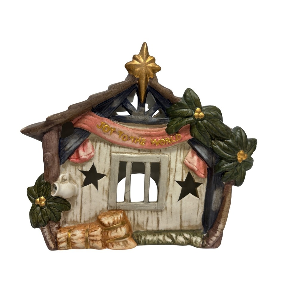 VINTAGE Children's Porcelain Christmas Nativity Set 9 Pieces + Manger New in Box - Picture 7 of 16